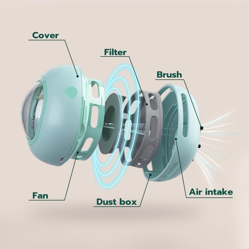 ODISTAR Desktop Vacuum Cleaner, Mini Table Dust Sweeper Energy Saving,High Endurance up to 400 mins,360º Rotatable Design for Keyboard/Home/School/Office(Green) - Image 5